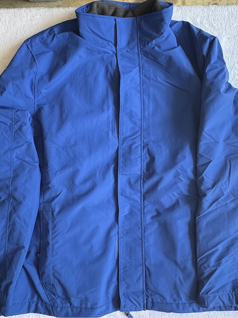 Lands End Outfitters Mens XL Jacket Blue Fleece Lined Windbreaker YKK Zip